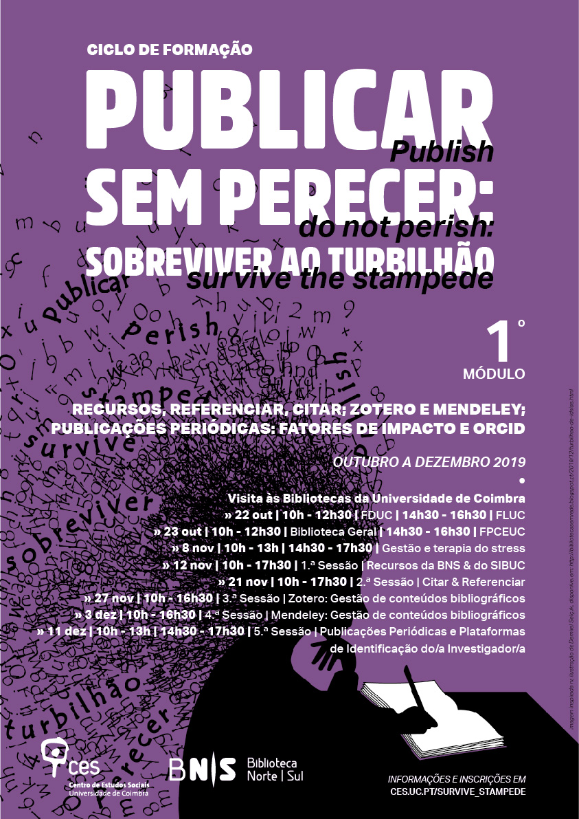 Recursos, referenciar, citar; Zotero e Mendeley; Publicações Periódicas: Fatores de Impacto; Orcid<span id="edit_26723"><script>$(function() { $('#edit_26723').load( "/myces/user/editobj.php?tipo=evento&id=26723" ); });</script></span>