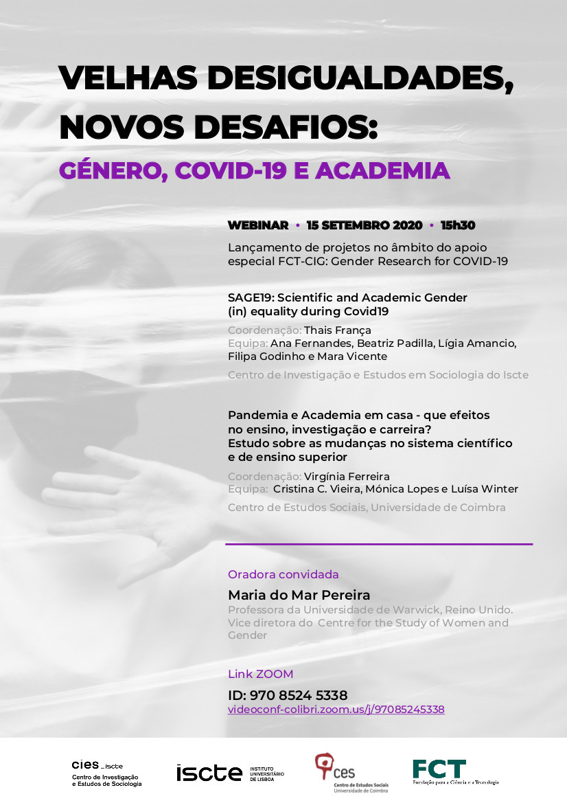 Old Inequalities, new challenges: gender, covid-19 and the academy<span id="edit_31009"><script>$(function() { $('#edit_31009').load( "/myces/user/editobj.php?tipo=evento&id=31009" ); });</script></span>
