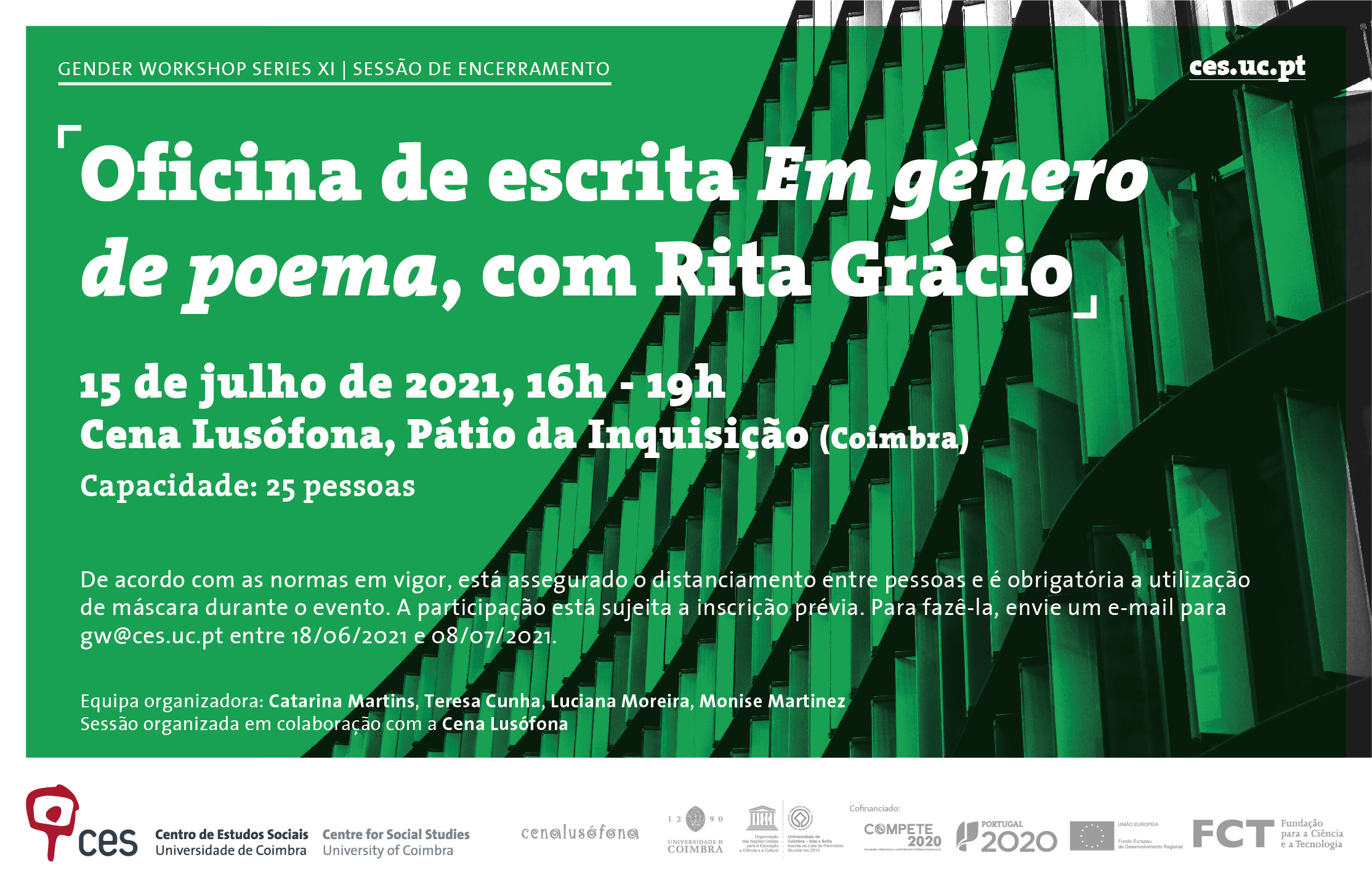 Oficina de escrita <em>Em género de poema</em>, com Rita Grácio<span id="edit_31562"><script>$(function() { $('#edit_31562').load( "/myces/user/editobj.php?tipo=evento&id=31562" ); });</script></span>