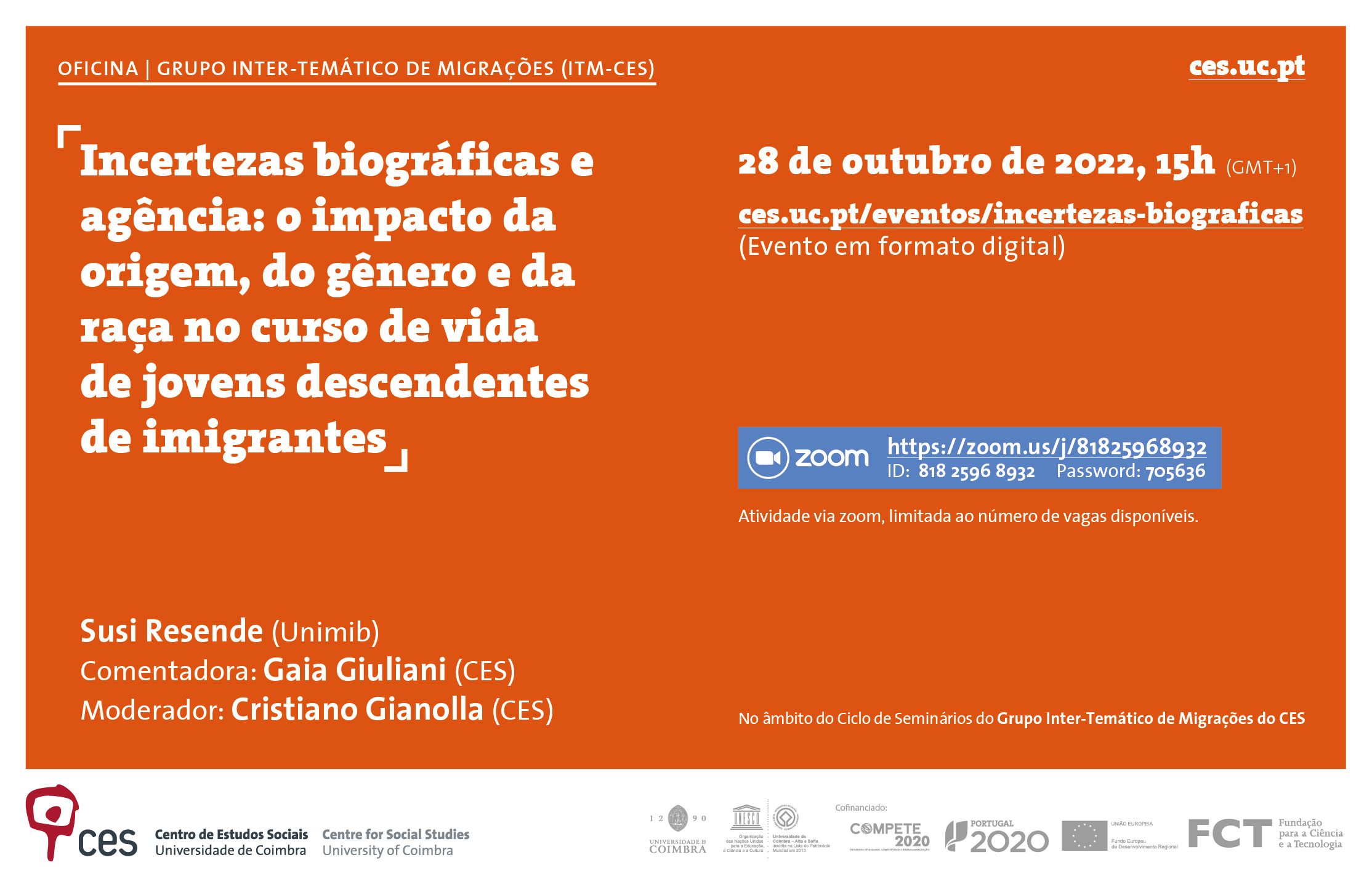 Incertezas biográficas e agência: o impacto da origem, do gênero e da raça no curso de vida de jovens descendentes de imigrantes<span id="edit_40459"><script>$(function() { $('#edit_40459').load( "/myces/user/editobj.php?tipo=evento&id=40459" ); });</script></span>