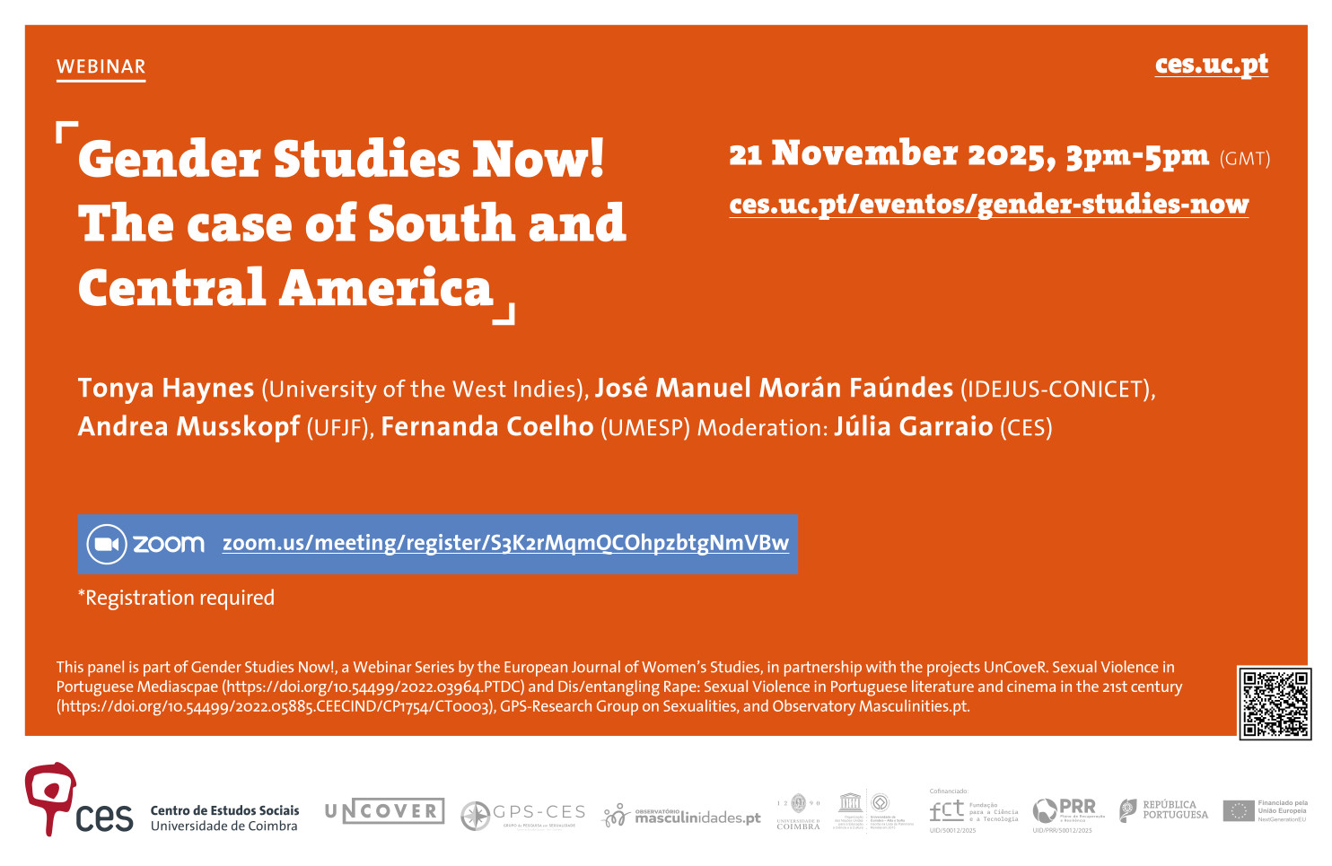 Gender Studies Now! The case of South and Central America<span id="edit_48688"><script>$(function() { $('#edit_48688').load( "/myces/user/editobj.php?tipo=evento&id=48688" ); });</script></span>