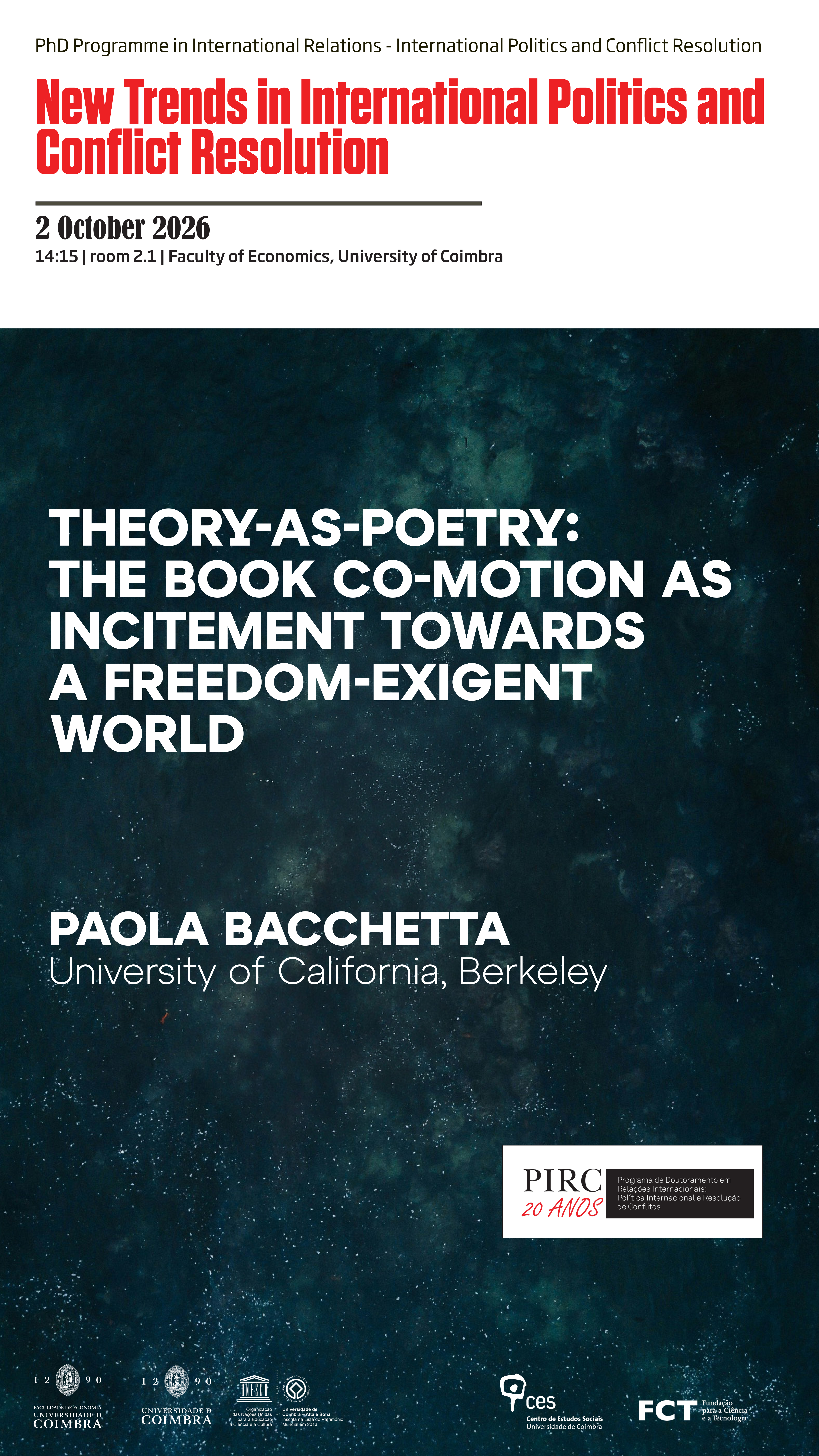 Theory-as-Poetry: The Book Co-Motion as Incitement towards a Freedom-Exigent World<span id="edit_50095"><script>$(function() { $('#edit_50095').load( "/myces/user/editobj.php?tipo=evento&id=50095" ); });</script></span>
