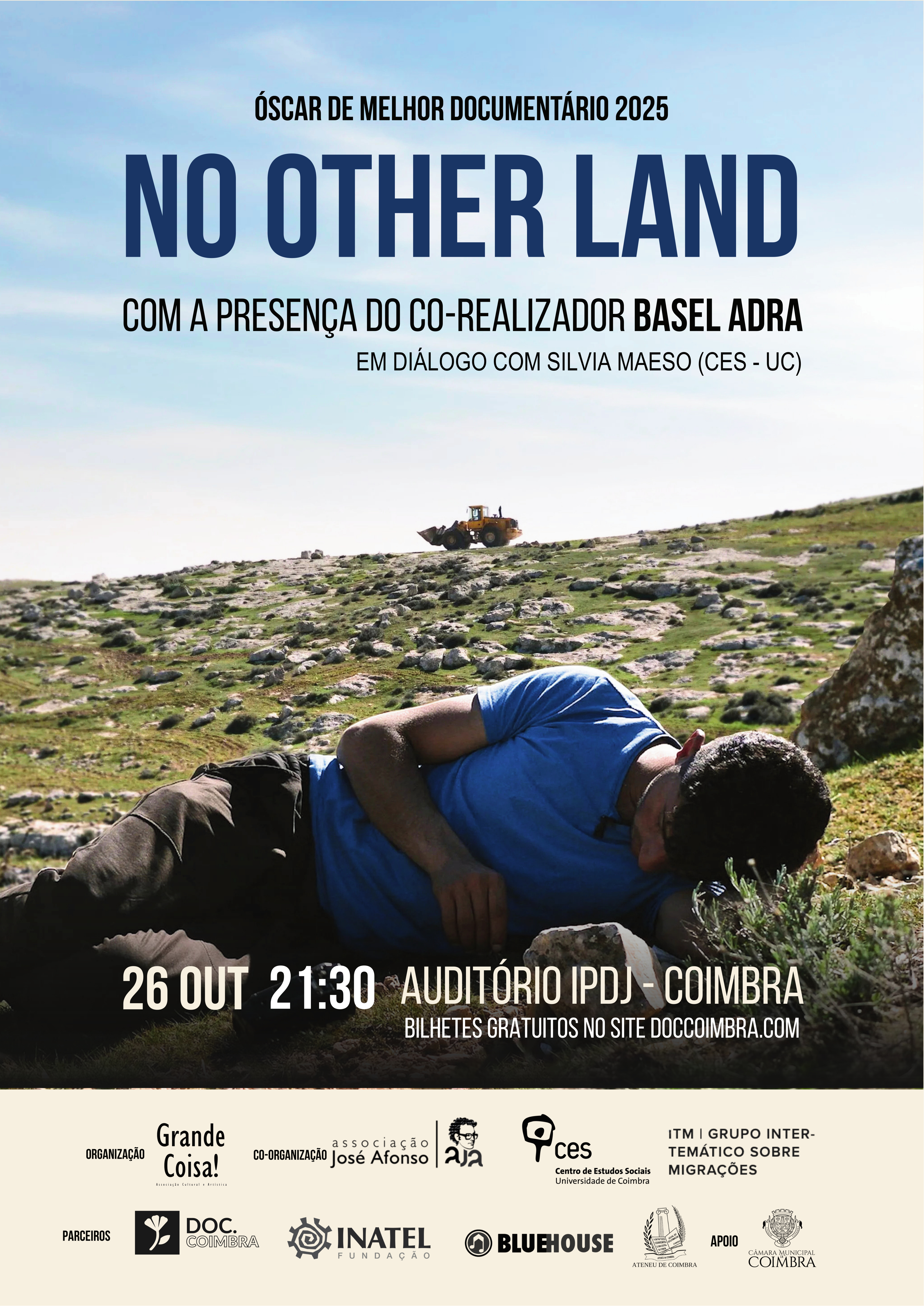 <em>No Other Land </em>by Basel Adra, Yuval Abraham, Hamdan Ballal and Rachel Szor. With Basel Adra in attendance<span id="edit_50292"><script>$(function() { $('#edit_50292').load( "/myces/user/editobj.php?tipo=evento&id=50292" ); });</script></span>