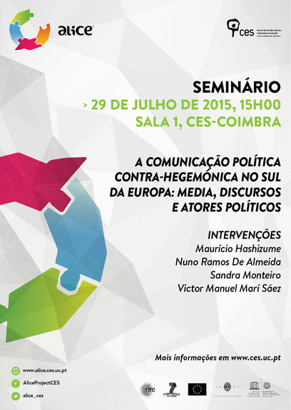 Counter-hegemonic political communication in Southern Europe: media, discourses and political actors<span id="edit_12449"><script>$(function() { $('#edit_12449').load( "/myces/user/editobj.php?tipo=evento&id=12449" ); });</script></span>