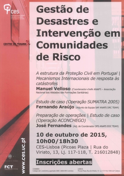 Gestão de desastres e intervenção em comunidades de risco<span id="edit_12721"><script>$(function() { $('#edit_12721').load( "/myces/user/editobj.php?tipo=evento&id=12721" ); });</script></span>