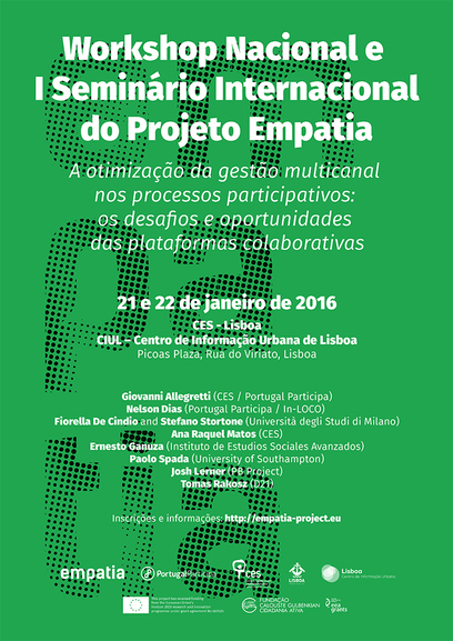 EMPATIA research project national e internacional Workshop<span id="edit_13232"><script>$(function() { $('#edit_13232').load( "/myces/user/editobj.php?tipo=evento&id=13232" ); });</script></span>