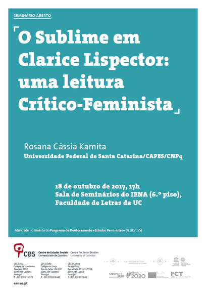 The Sublime in Clarice Lispector: A Critical-Feminist Reading<span id="edit_18242"><script>$(function() { $('#edit_18242').load( "/myces/user/editobj.php?tipo=evento&id=18242" ); });</script></span>