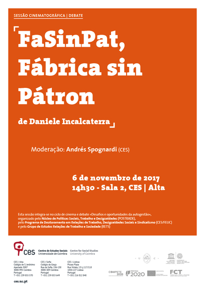 «FaSinPat, Fábrica sin Pátron» de Daniele Incalcaterra<span id="edit_18431"><script>$(function() { $('#edit_18431').load( "/myces/user/editobj.php?tipo=evento&id=18431" ); });</script></span>