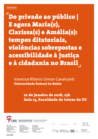 From private to public | And now Maria(s), Clarissa(s) and Amelia(s): dictatorial times, overlapping violences and accessibility to justice and citizenship in Brazil<span id="edit_18860"><script>$(function() { $('#edit_18860').load( "/myces/user/editobj.php?tipo=evento&id=18860" ); });</script></span>