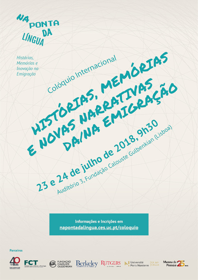 Histórias, Memórias e Novas Narrativas da/na Emigração<span id="edit_19623"><script>$(function() { $('#edit_19623').load( "/myces/user/editobj.php?tipo=evento&id=19623" ); });</script></span>