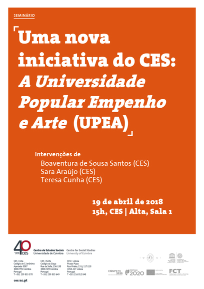 CES' latest initiative: <em>The Popular University Commitment and Art</em> (UPEA)<span id="edit_19671"><script>$(function() { $('#edit_19671').load( "/myces/user/editobj.php?tipo=evento&id=19671" ); });</script></span>