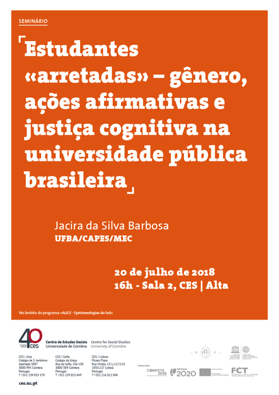"Fierce" students - gender, affirmative actions and cognitive justice in the Brazilian public university<span id="edit_20125"><script>$(function() { $('#edit_20125').load( "/myces/user/editobj.php?tipo=evento&id=20125" ); });</script></span>