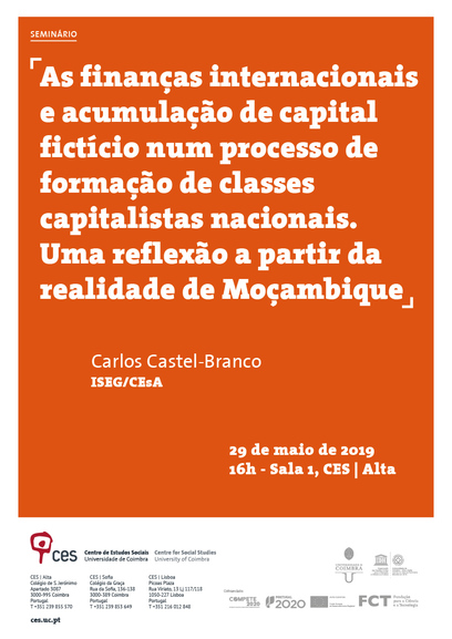 International finance and accumulation of fictitious capital over national capitalist class formation. A reflection from the reality of Mozambique<br />
	 <br />
	 <span id="edit_24086"><script>$(function() { $('#edit_24086').load( "/myces/user/editobj.php?tipo=evento&id=24086" ); });</script></span>