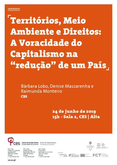 Territórios, Meio Ambiente e Direitos:  A Voracidade do Capitalismo na “redução” de um País<span id="edit_25298"><script>$(function() { $('#edit_25298').load( "/myces/user/editobj.php?tipo=evento&id=25298" ); });</script></span>