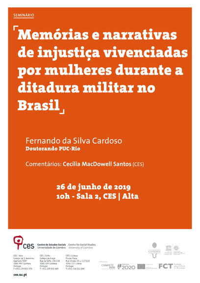 Memórias e narrativas de injustiça vivenciadas por mulheres durante a ditadura militar no Brasil<span id="edit_25679"><script>$(function() { $('#edit_25679').load( "/myces/user/editobj.php?tipo=evento&id=25679" ); });</script></span>