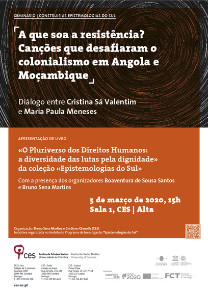 A que soa a resistência? Canções que desafiaram o colonialismo em Angola e Moçambique<span id="edit_27935"><script>$(function() { $('#edit_27935').load( "/myces/user/editobj.php?tipo=evento&id=27935" ); });</script></span>